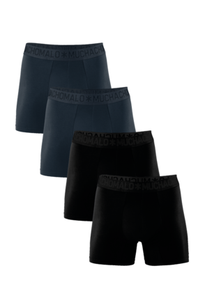 Heren 4-Pack Bamboe Shorts Effen Black/Blue