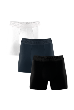 Heren 3-Pack Bamboe Shorts Effen Black/Blue/White
