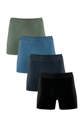 Heren 4-Pack Bamboe Shorts Effen Black/Blue/Green