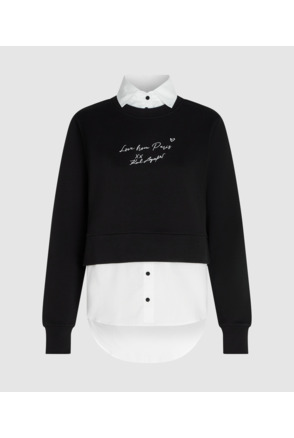PARIS MIX MATERIAL SWEATSHIRT