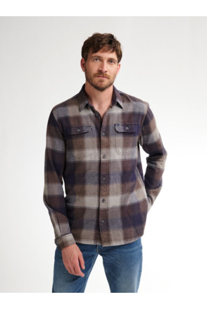 Men Shirt Long Sleeve Check