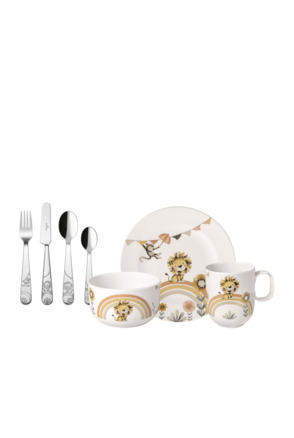 Boho kids Roar like a lion, kinderservies-set 7-delig, meerkleurig