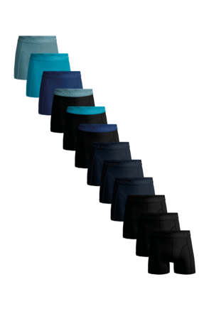 Heren 12-Pack Boxershorts Effen Black/Blue