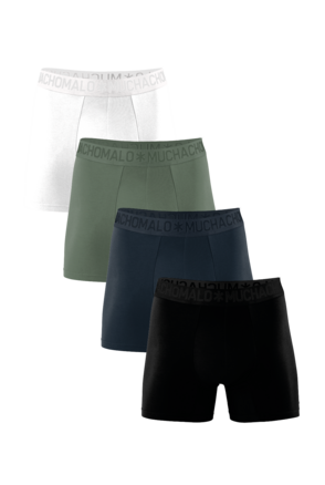 Heren 4-Pack Bamboe Shorts Effen Black/Blue/Green/White