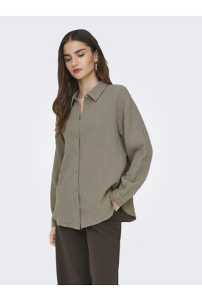 Regular Fit Shirt Collar Long Sleeves (L/S) Overhemd met knoopsluiting en normale pasvorm