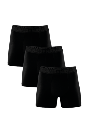 Heren 3-Pack Bamboe Shorts Effen Black