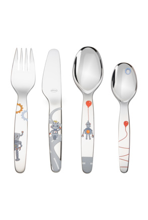 Child´s Cutlery Set 4pcs. "Little Robot"