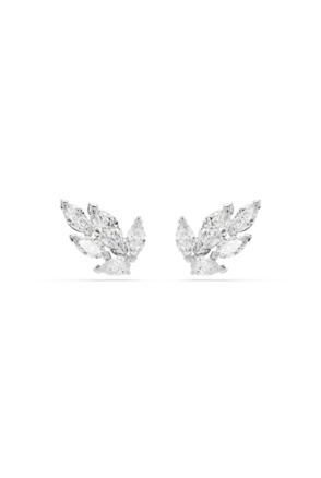 Louison Pierced Earrings Stud Rhodium shiny White