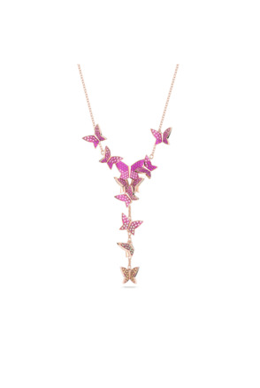 Idyllia Lilia Necklace Rose Gold shiny Multi Light