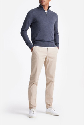 King Essentials The Michael Half Zip Pull Merino Antraciet
