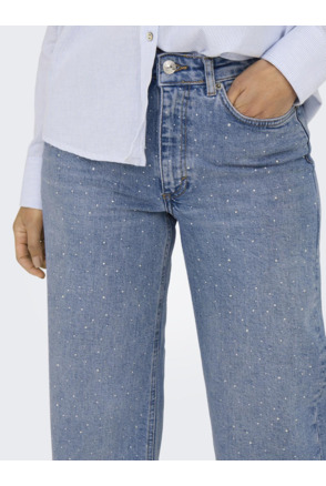 Wide Leg Fit Jeans met wijde pijpen en ritssluiting