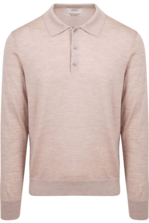 King Essentials The Robert Long Sleeve Poloshirt Merino Beige