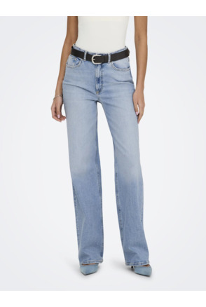 Wide Leg Fit Jeans met wijde pijpen en hoge taille en zakken aan de voorkant