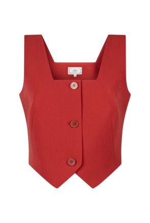 Aaiko Dames Top Lava Red Top Viscose Elastaan