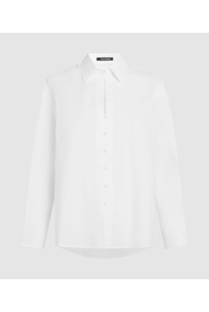 PEARL BUTTON POPLIN BLOUSE