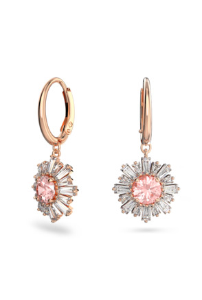 Idyllia E Florere Pierced Earrings Drop Rose Gold shiny Fancy Morganite White
